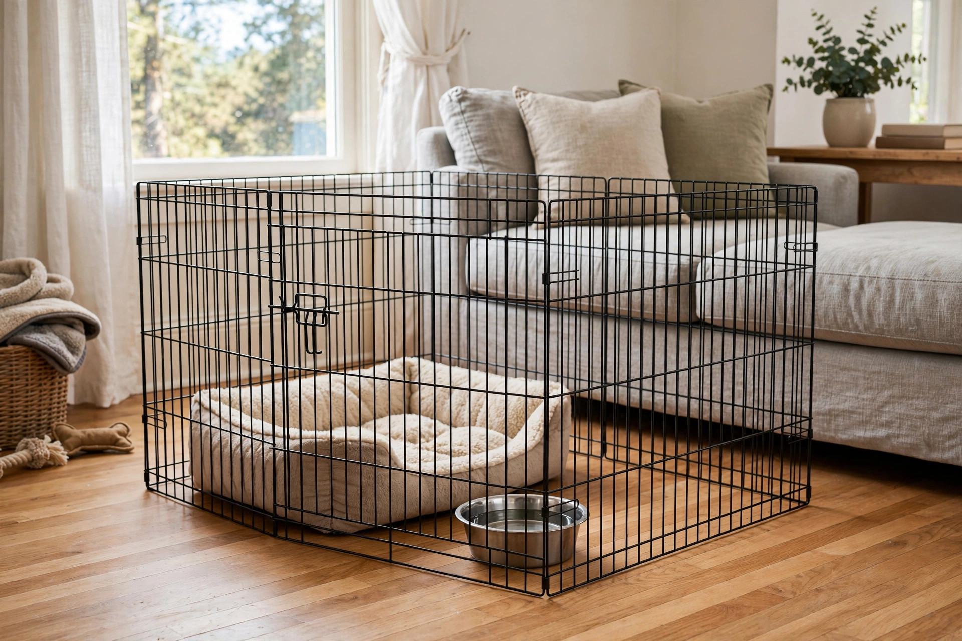 best dog playpen for puppies indoor outdoor in a home living room