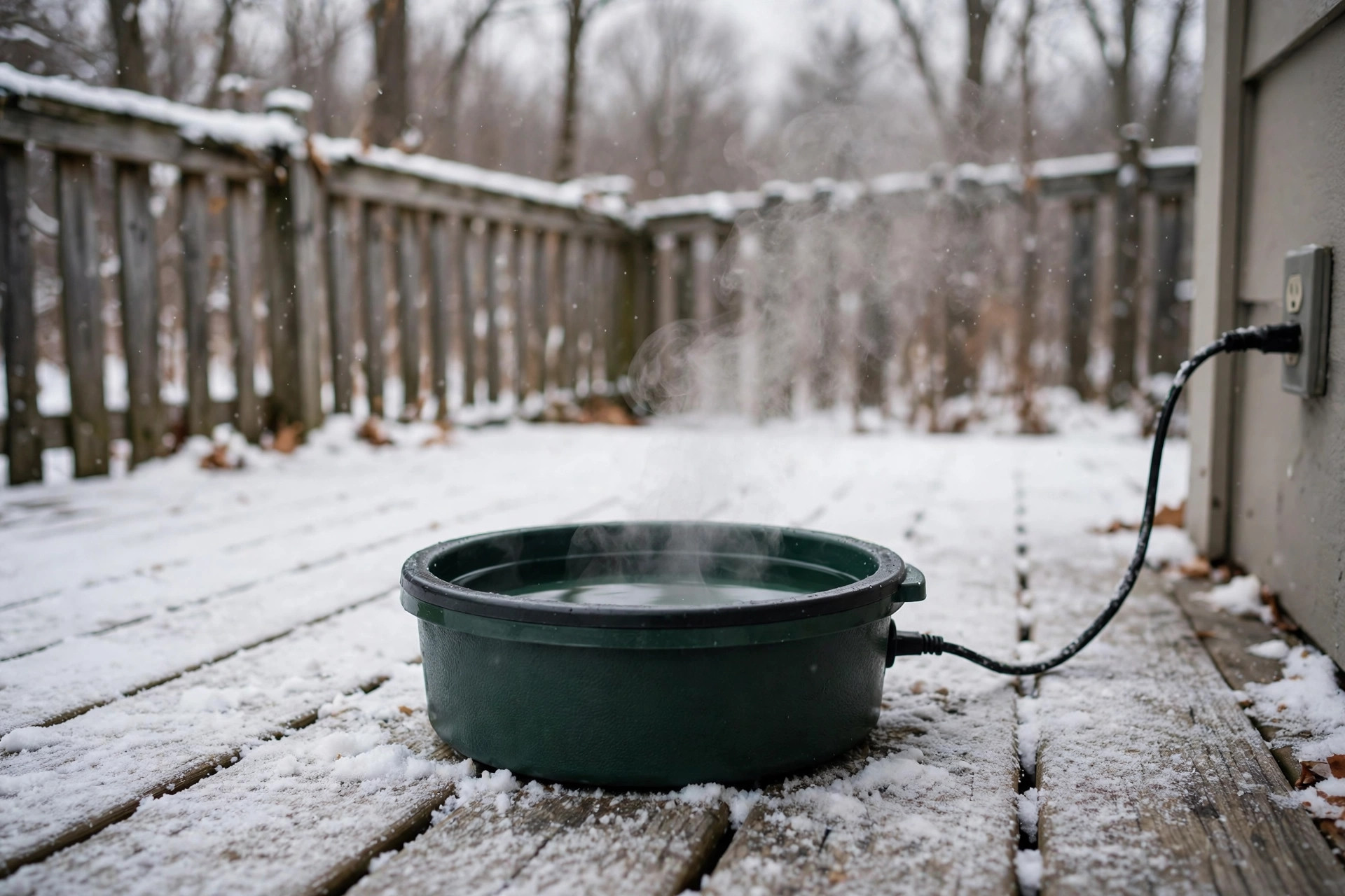 Heated outdoor water bowl for winter pets