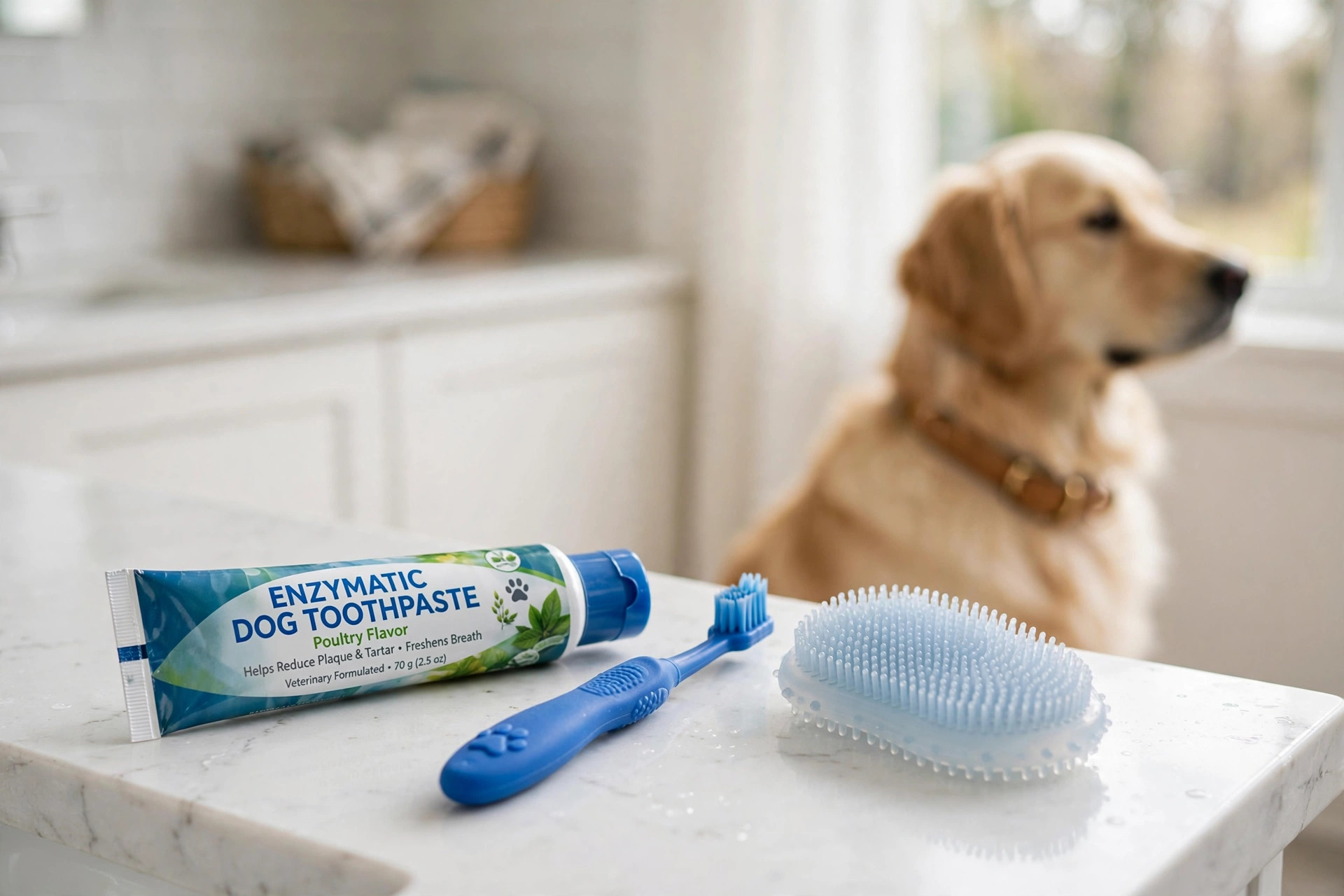 best dog toothpaste enzymatic for bad breath: Dog toothpaste and toothbrush set for bad breath care