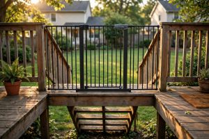 Outdoor Pet Gate for Deck and Patio Safety