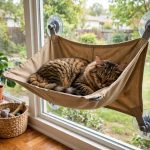 best cat window hammock suction cup strong: Cat resting on a window hammock with strong suction cups