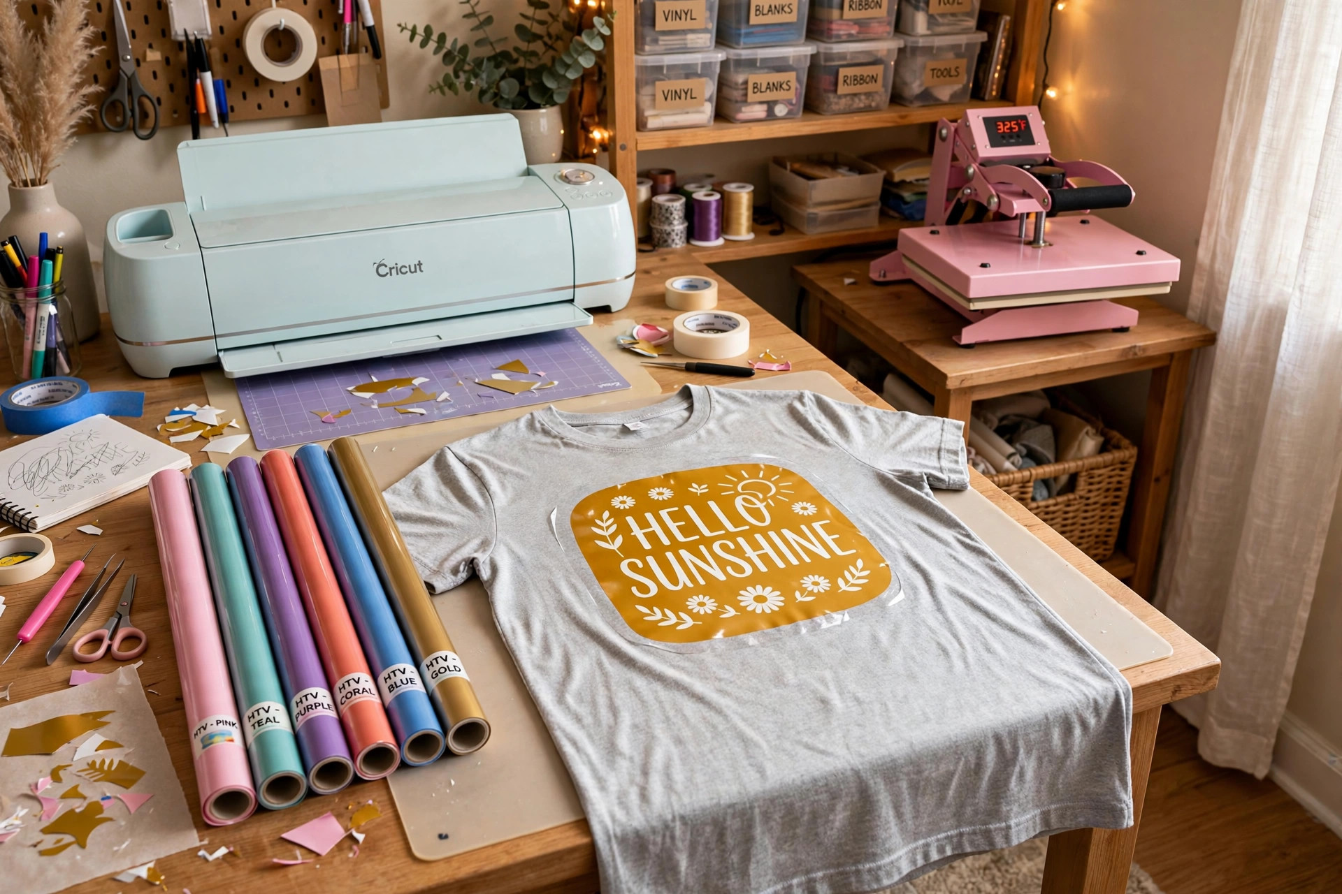 Heat transfer vinyl designs pressed on a cotton shirt for the best iron on vinyl for Cricut projects USA