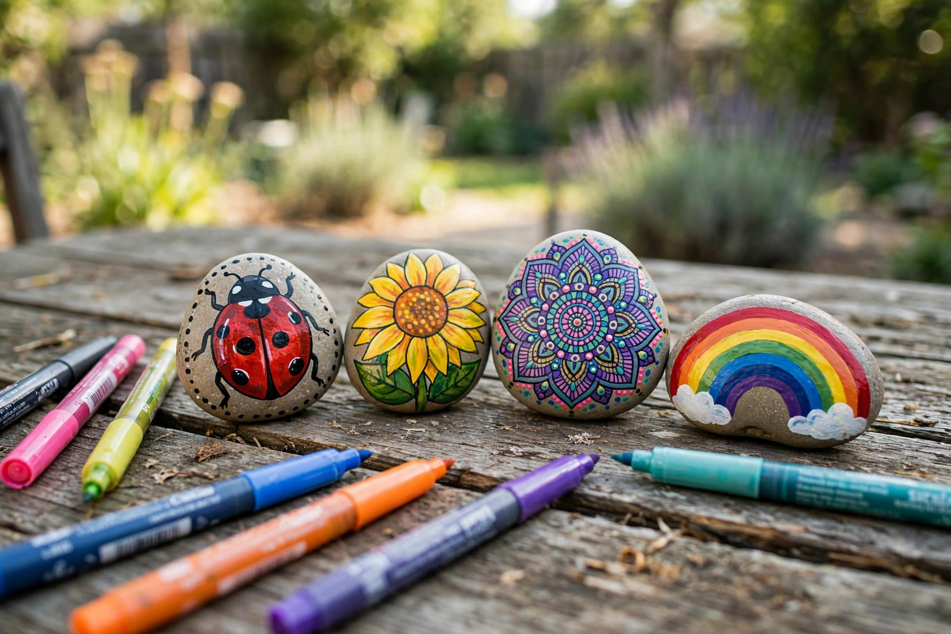 best acrylic paint pens for rock painting: Painted rocks with acrylic paint pens for rock painting
