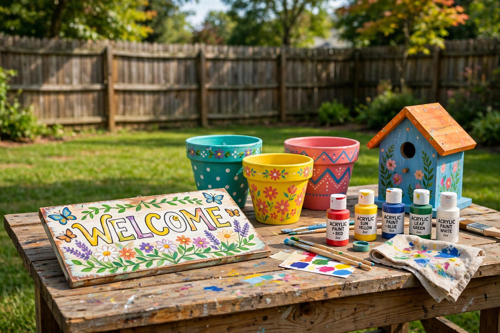 best acrylic paint for outdoor crafts weatherproof: Weatherproof acrylic paint used for outdoor crafts