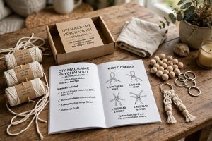 DIY Macrame Keychain Kit for Beginners Gifts