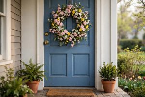 Spring Wreath for Front Door Floral Welcome