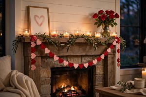 Valentines Day Decor for Home Mantel Display