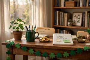 St Patricks Day Decor for Home Office USA: Simple Green Ideas for March