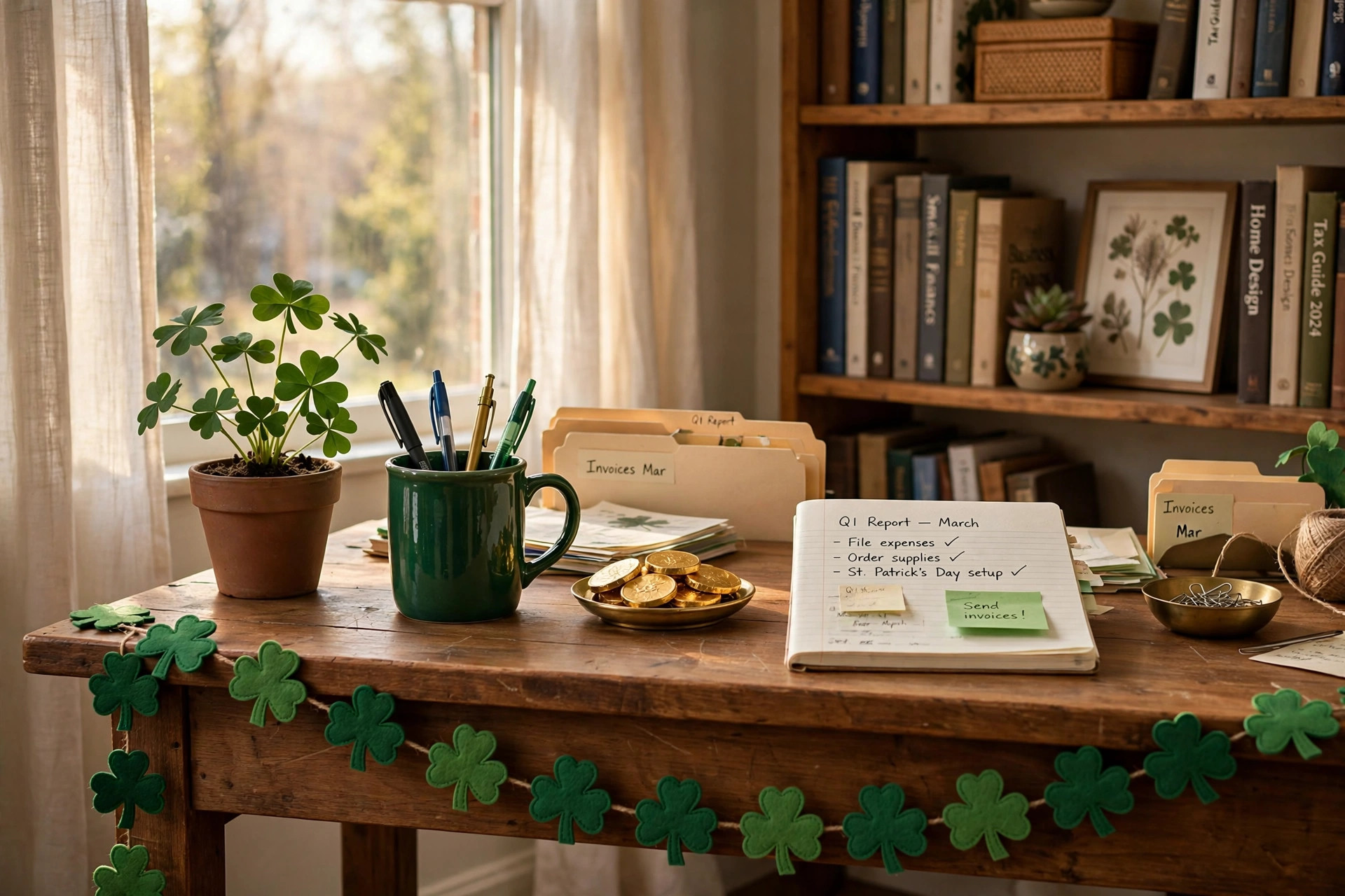 Home office desk with st patricks day decor for home office usa