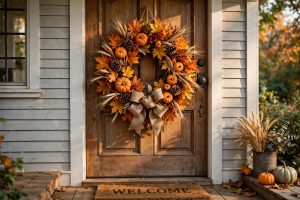 Thanksgiving Wreath for Front Door Autumn Style