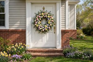 Best Easter Wreath for Front Door Spring Flowers