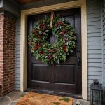Christmas Door Wreath With Pinecones and Berries