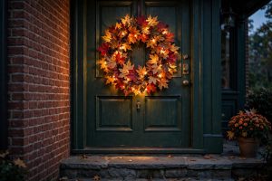 The Best Fall Wreath with Lights for Evening Glow