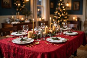 Best Christmas Tablecloth for Holiday Dinner Party