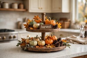 Fall Tiered Tray Decor for Kitchen Counter: A Simple Guide