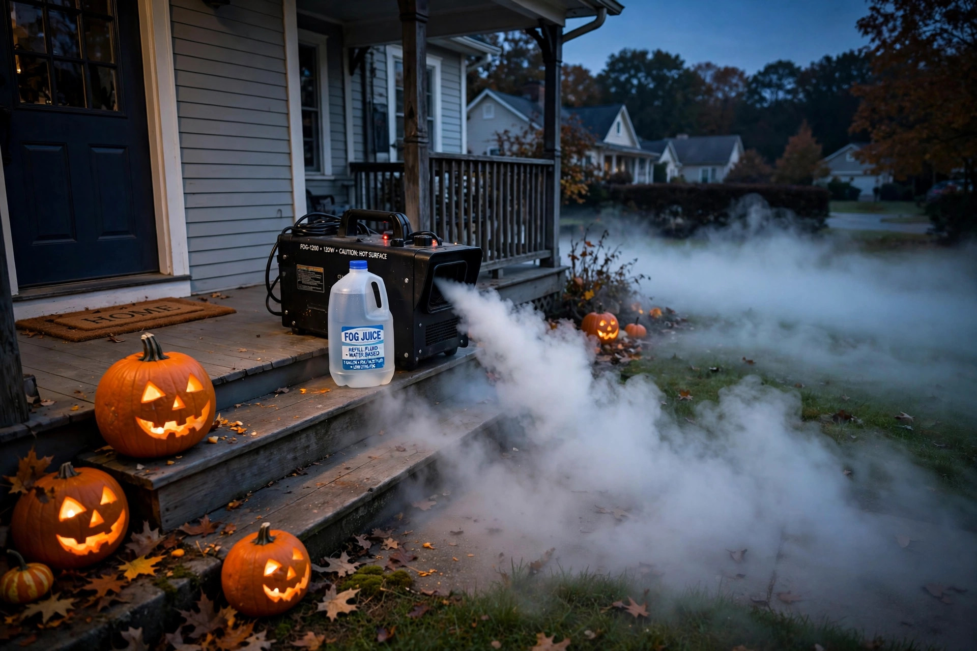 Best halloween fog juice for machine refill usa pouring into a fog machine