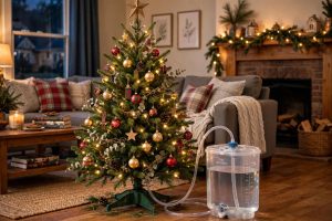 A Christmas Tree Waterer for Real Tree Care in the USA