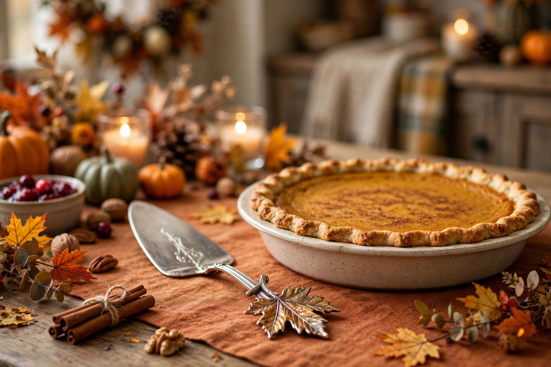 Thanksgiving pie server for holiday dessert table