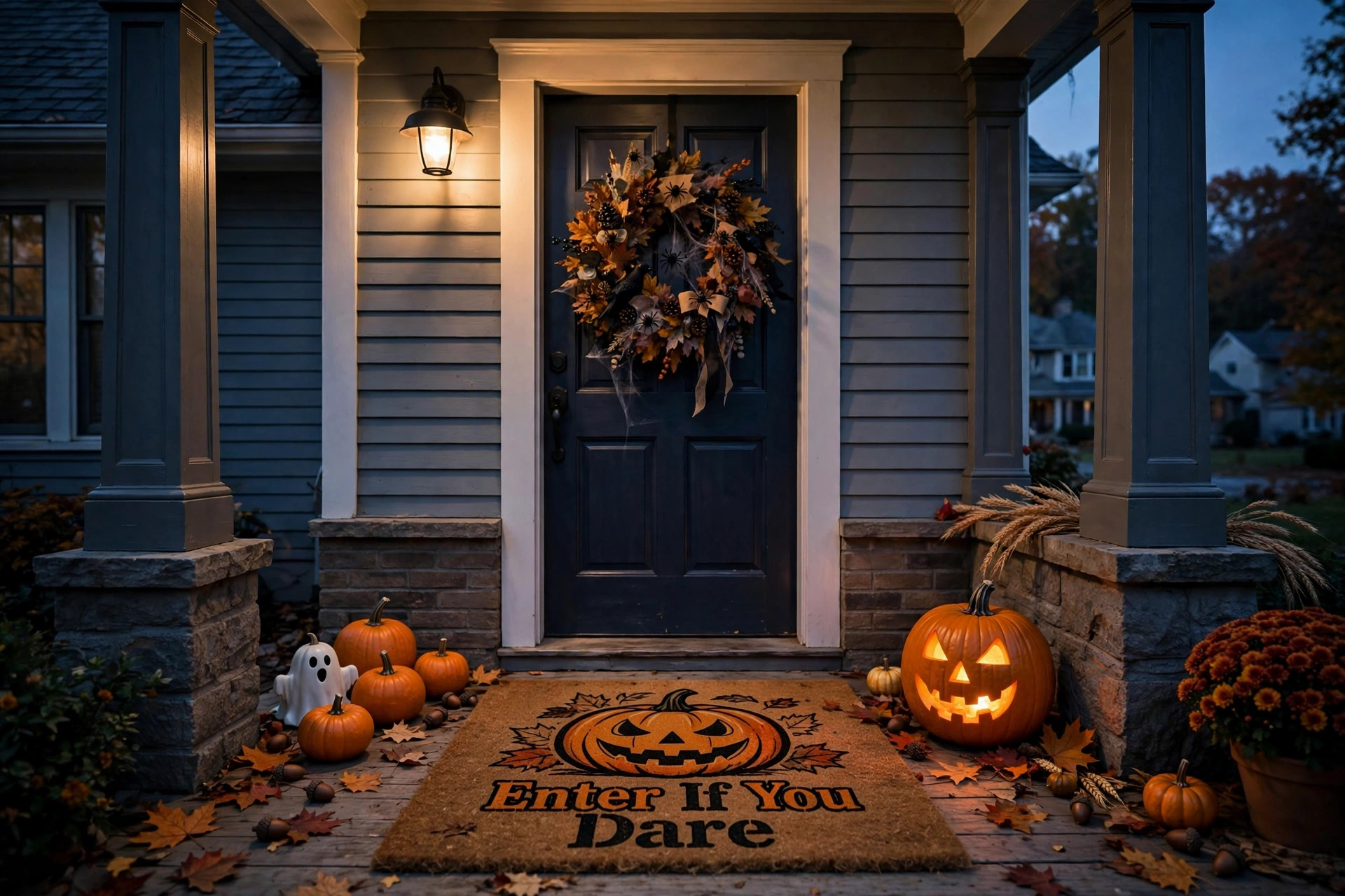 best halloween doormat for spooky entryway welcome with a pumpkin design