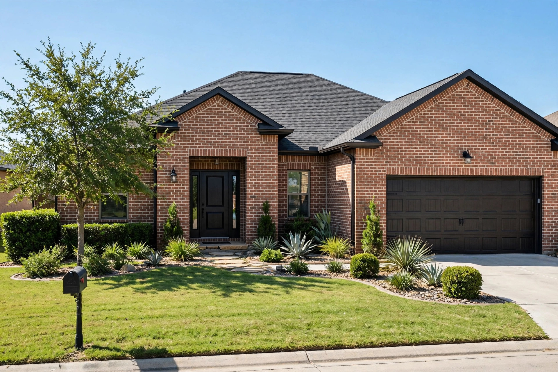 top rated brick veneer siding for texas homes: Brick veneer siding on a Texas home