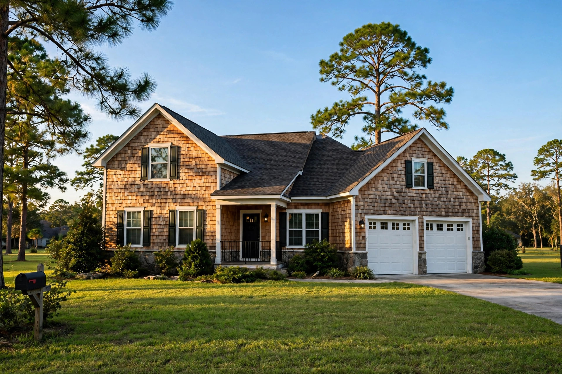Top rated cedar shake siding for southern states on a suburban home