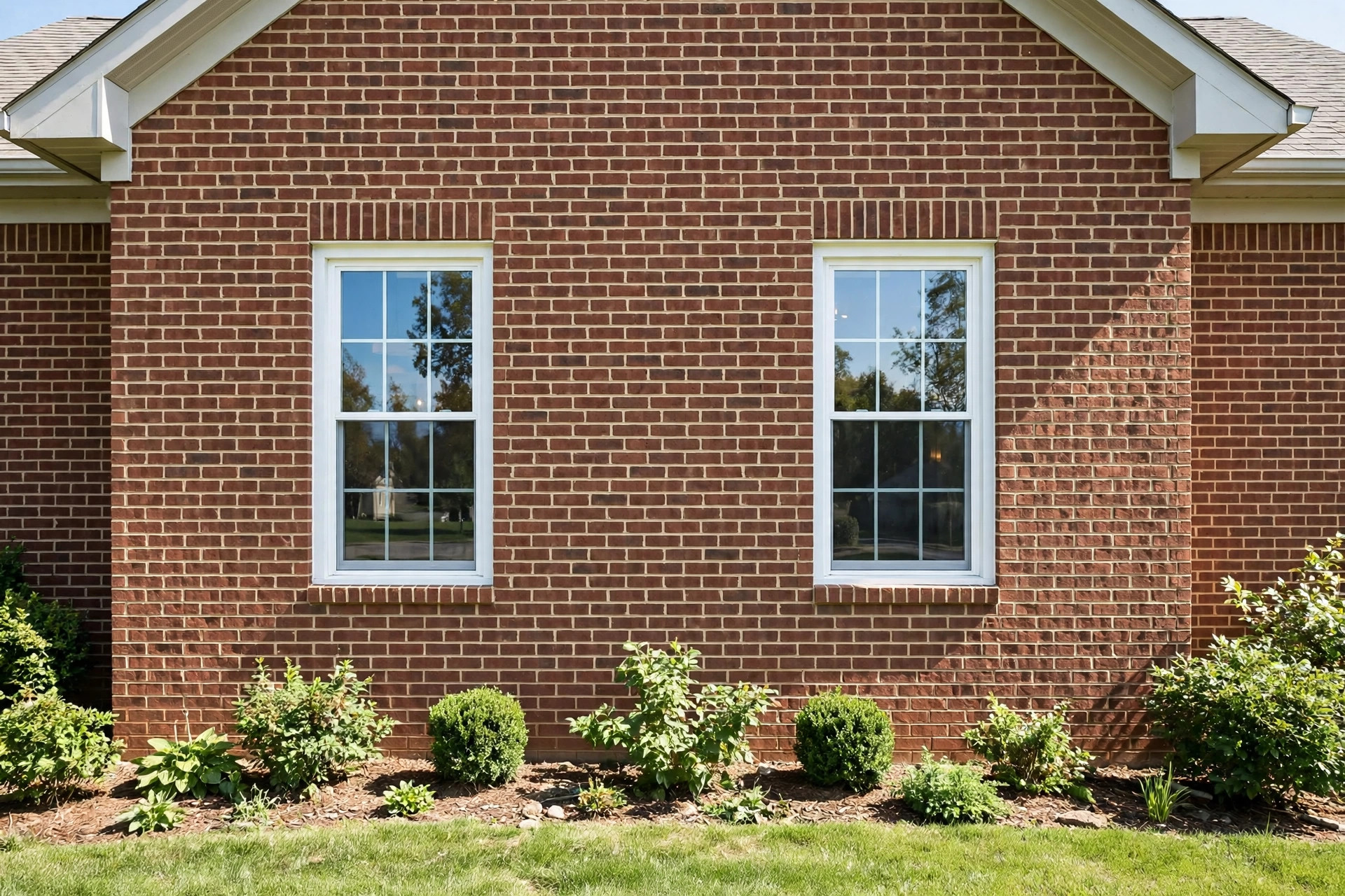 top rated brick veneer siding for usa homes: Brick veneer siding installed on an American home