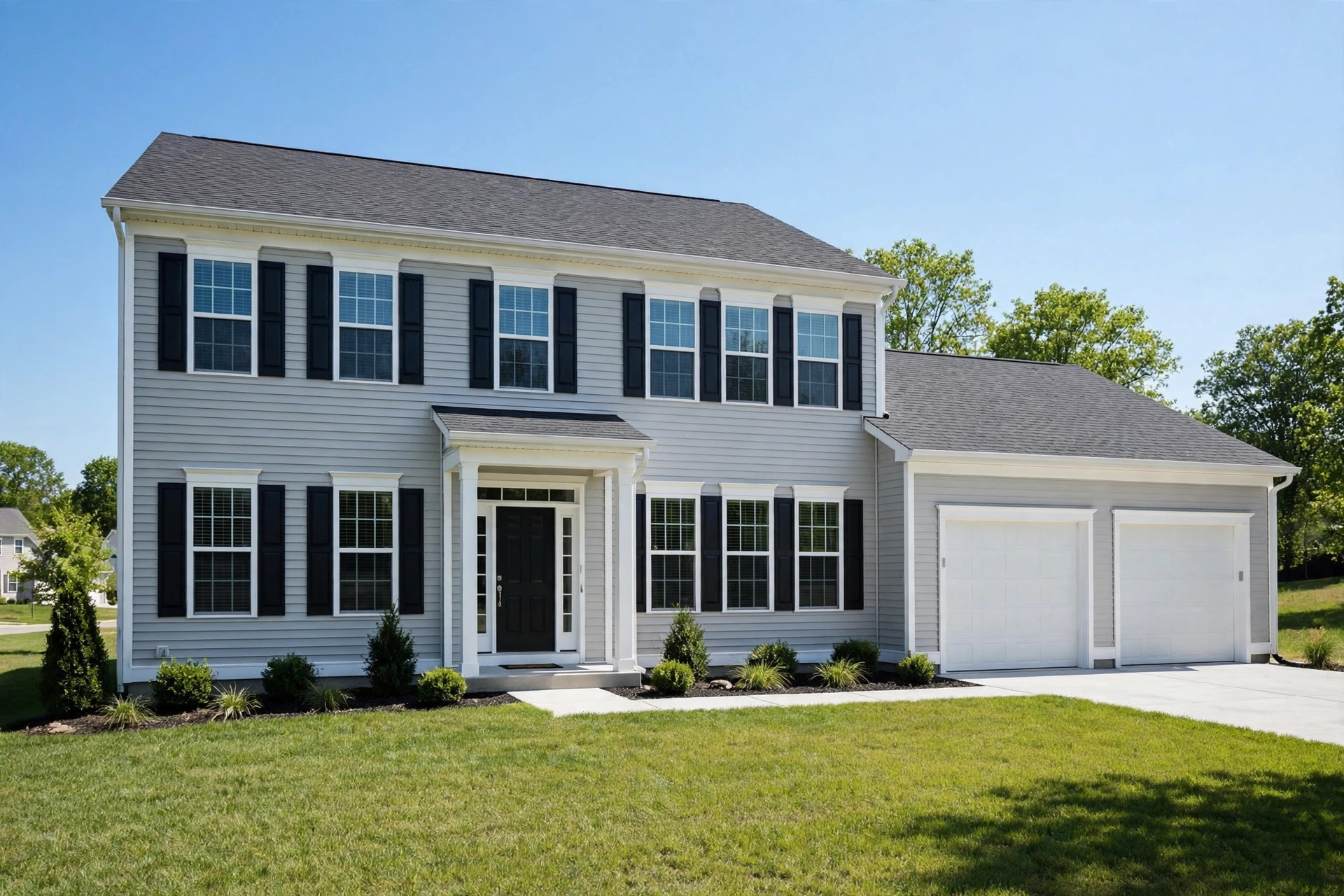 Freshly painted suburban home, the result of budget friendly exterior house painting services near me