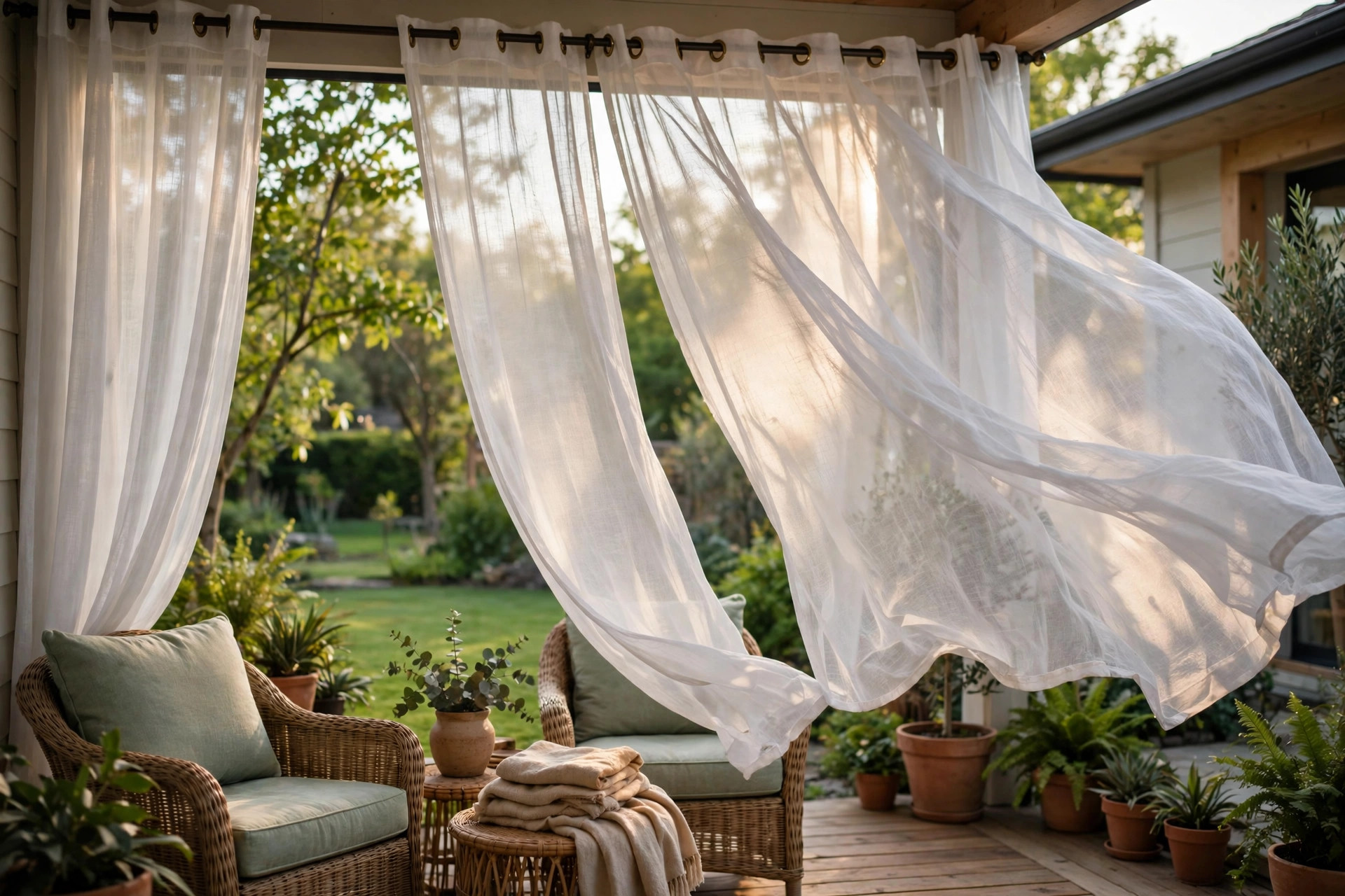 Best outdoor patio curtains for sale on a home patio