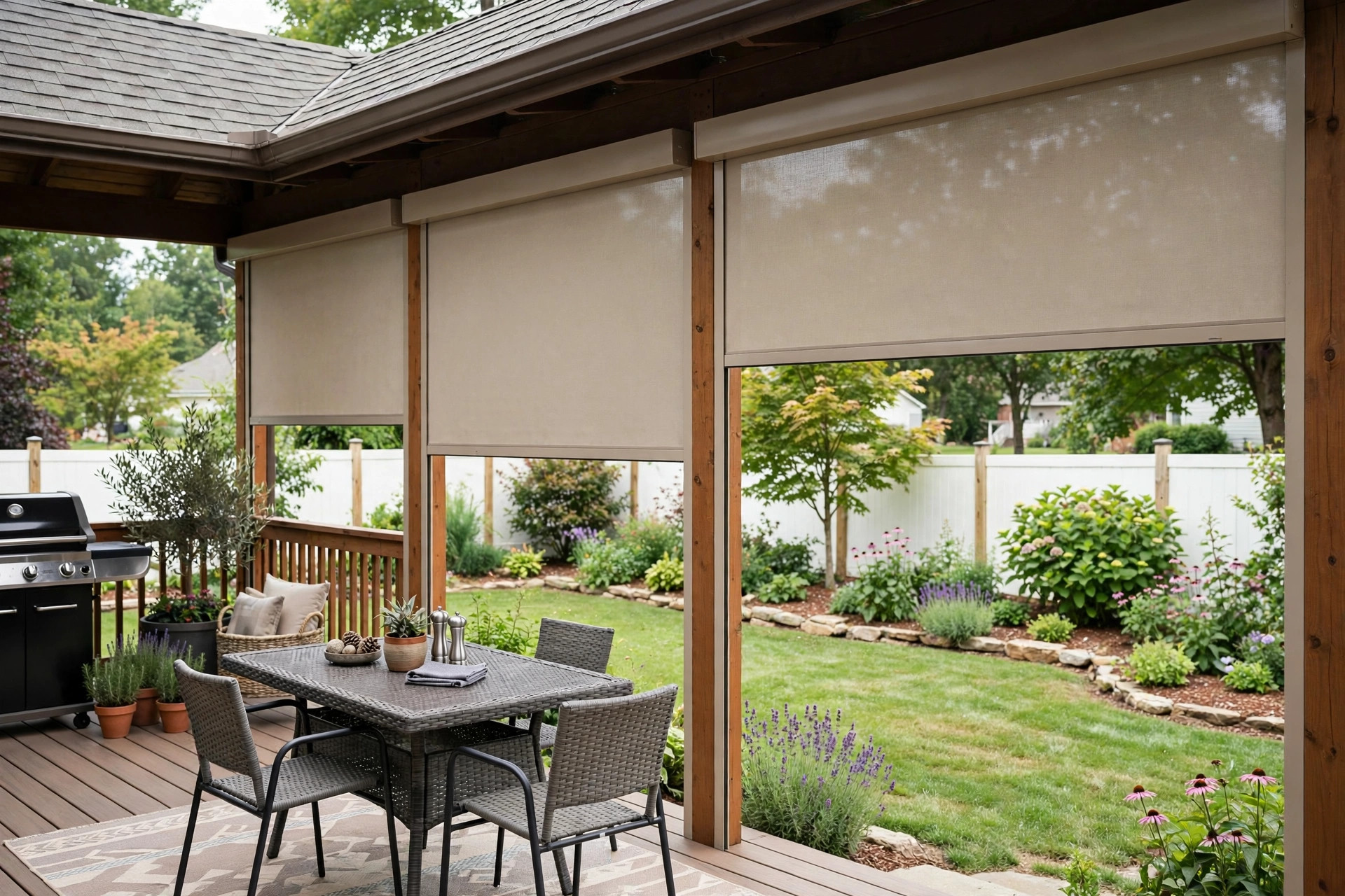 affordable waterproof outdoor shades buying guide: Affordable waterproof outdoor shades on an American backyard patio