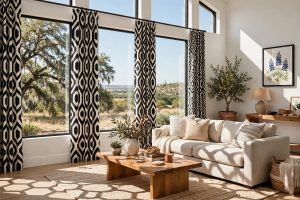 Where to Buy Modern Geometric Curtains in Texas