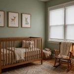affordable nursery room darkening shades for midwest homes: Nursery room with darkening shades and crib