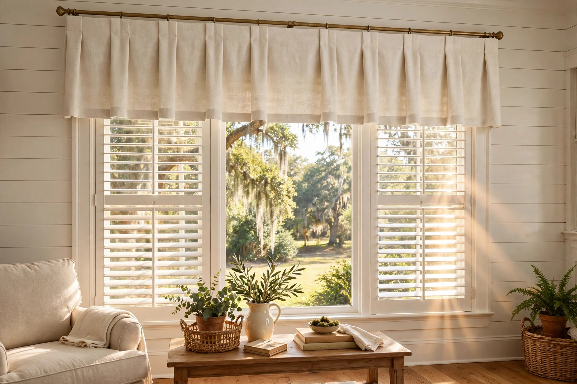 Top rated valances for windows for southern states shown on a sunny living room window