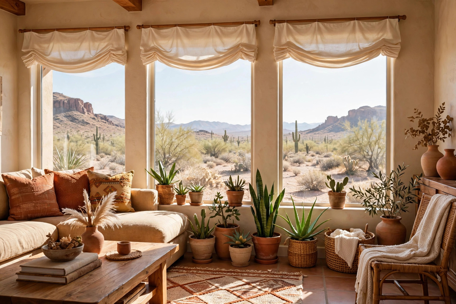 where to buy valances for windows in arizona: Valance window treatments in an Arizona home