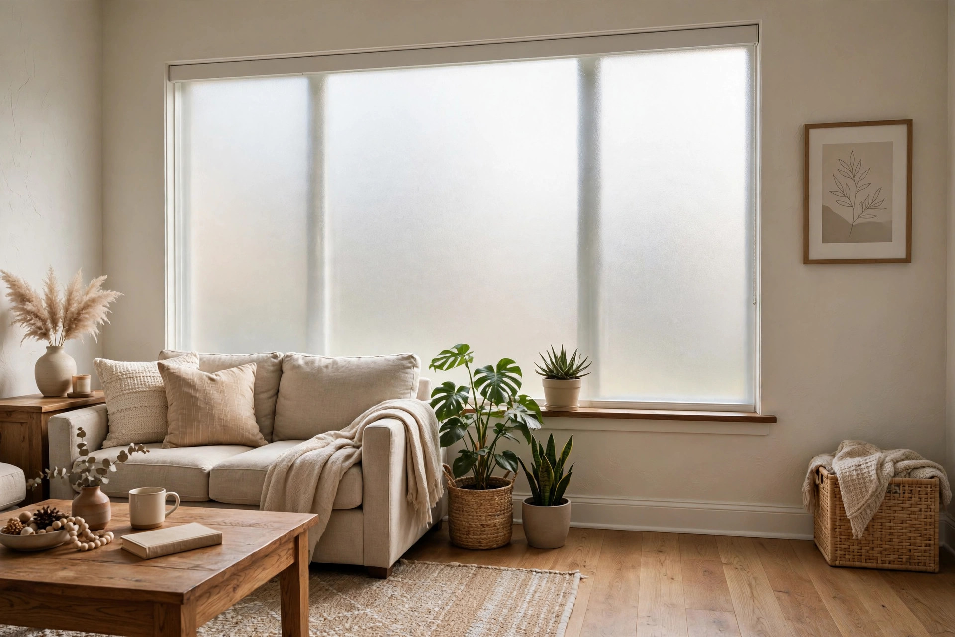 window film privacy tint reviews and buying guide: Privacy window film tint on a living room window