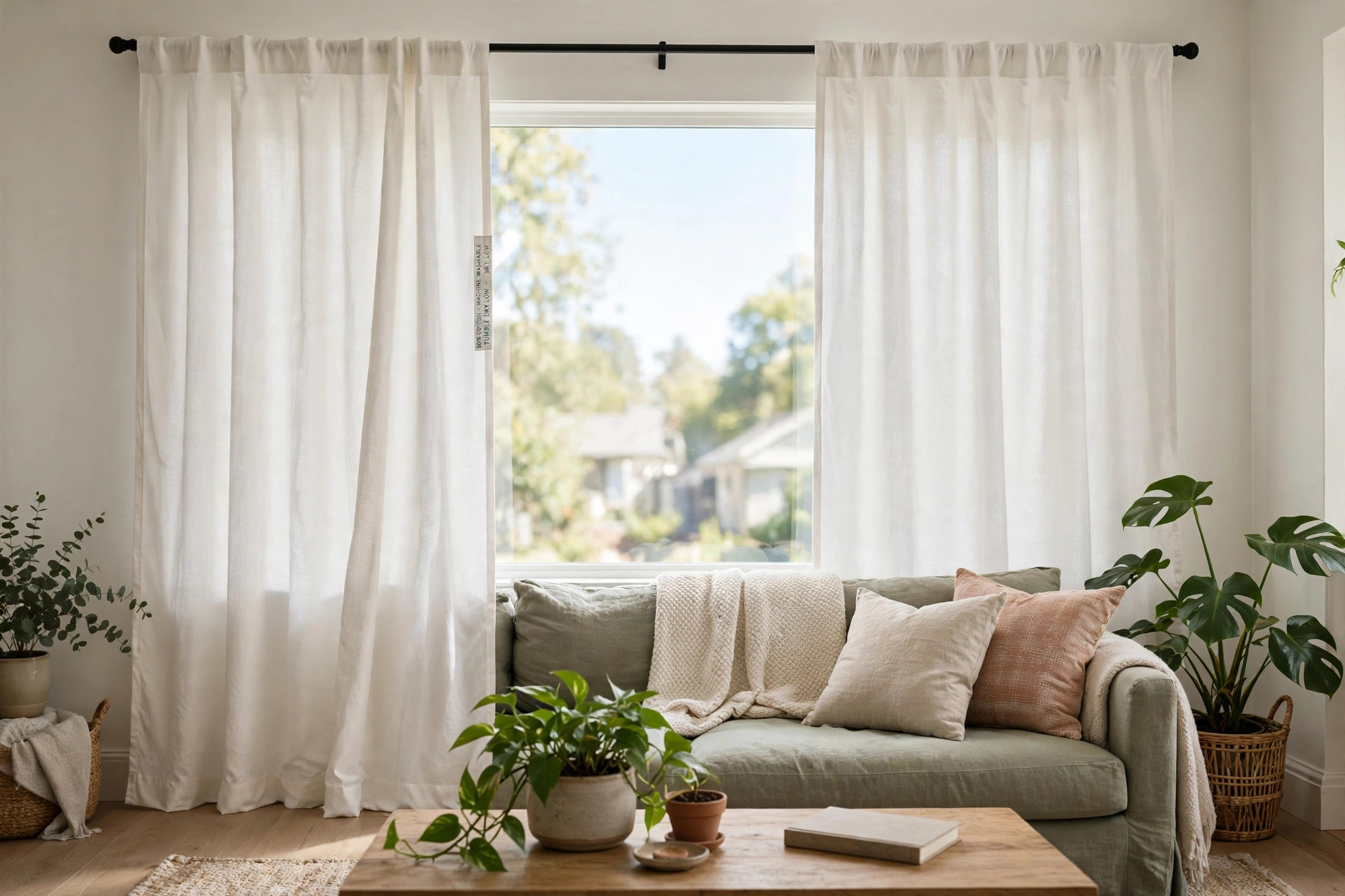 machine washable machine washable curtains buying guide: Machine washable machine washable curtains hanging in a bright American living room