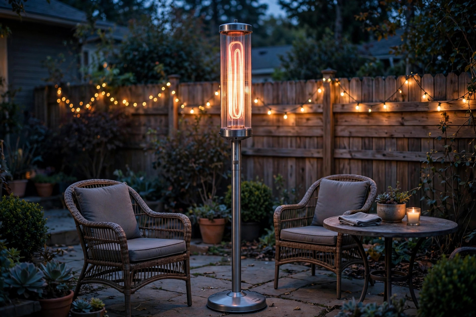 best electric patio heaters for sale on a backyard patio