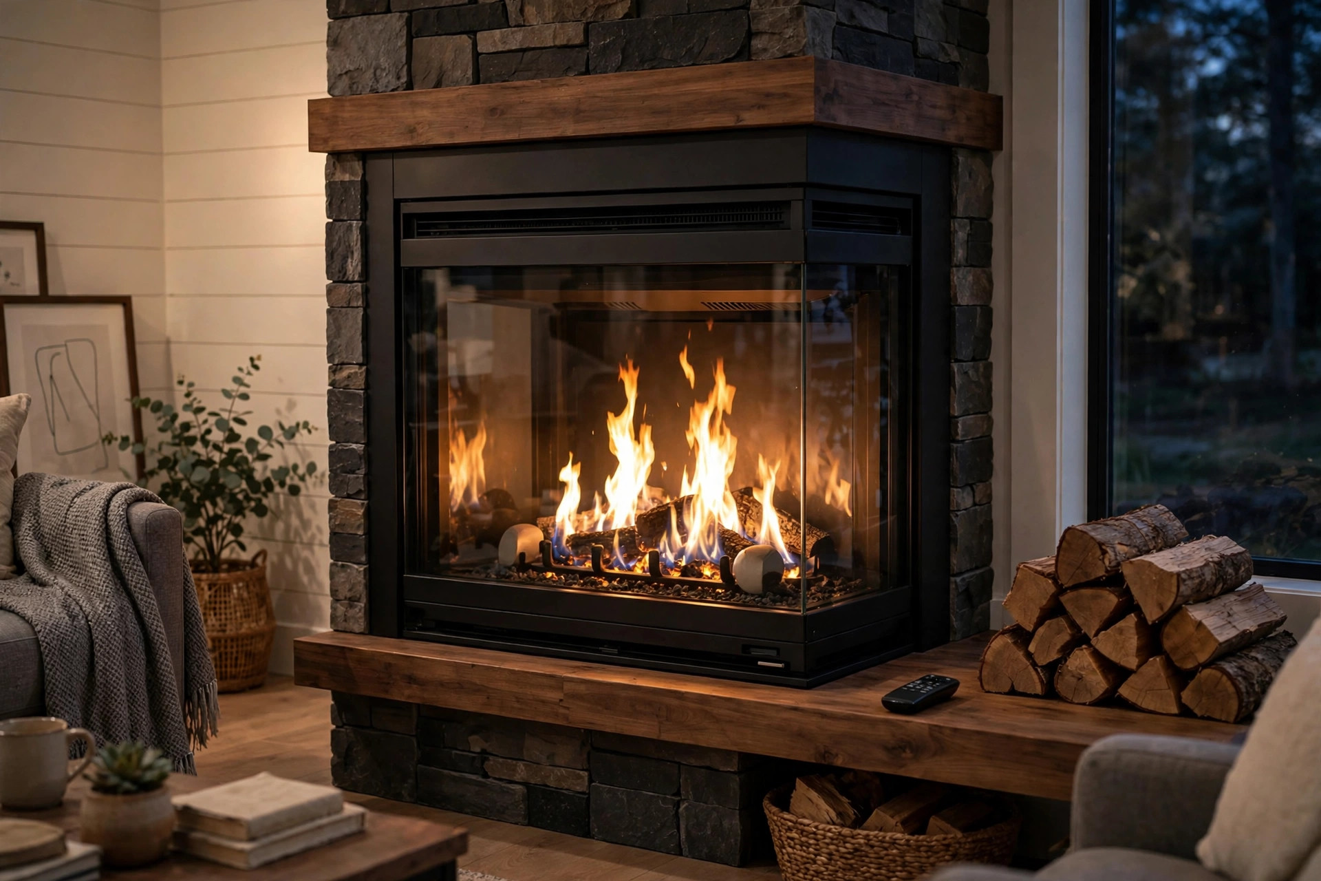 high efficiency fireplace remote controls with free shipping: High efficiency fireplace remote control on a wooden mantel with free shipping