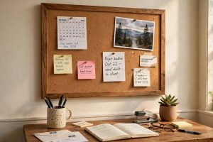 A Home Office Bulletin Board with Wooden Frame: How to Choose and Use One