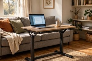 Adjustable Height Coffee Table for Laptop Work