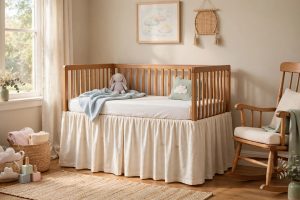 Crib Skirt for Convertible Crib Nursery Decor