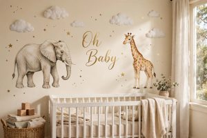 Nursery Theme Wall Decals for Baby Shower Parties
