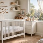 Crib mattress protector waterproof breathable fitted on a nursery crib mattress