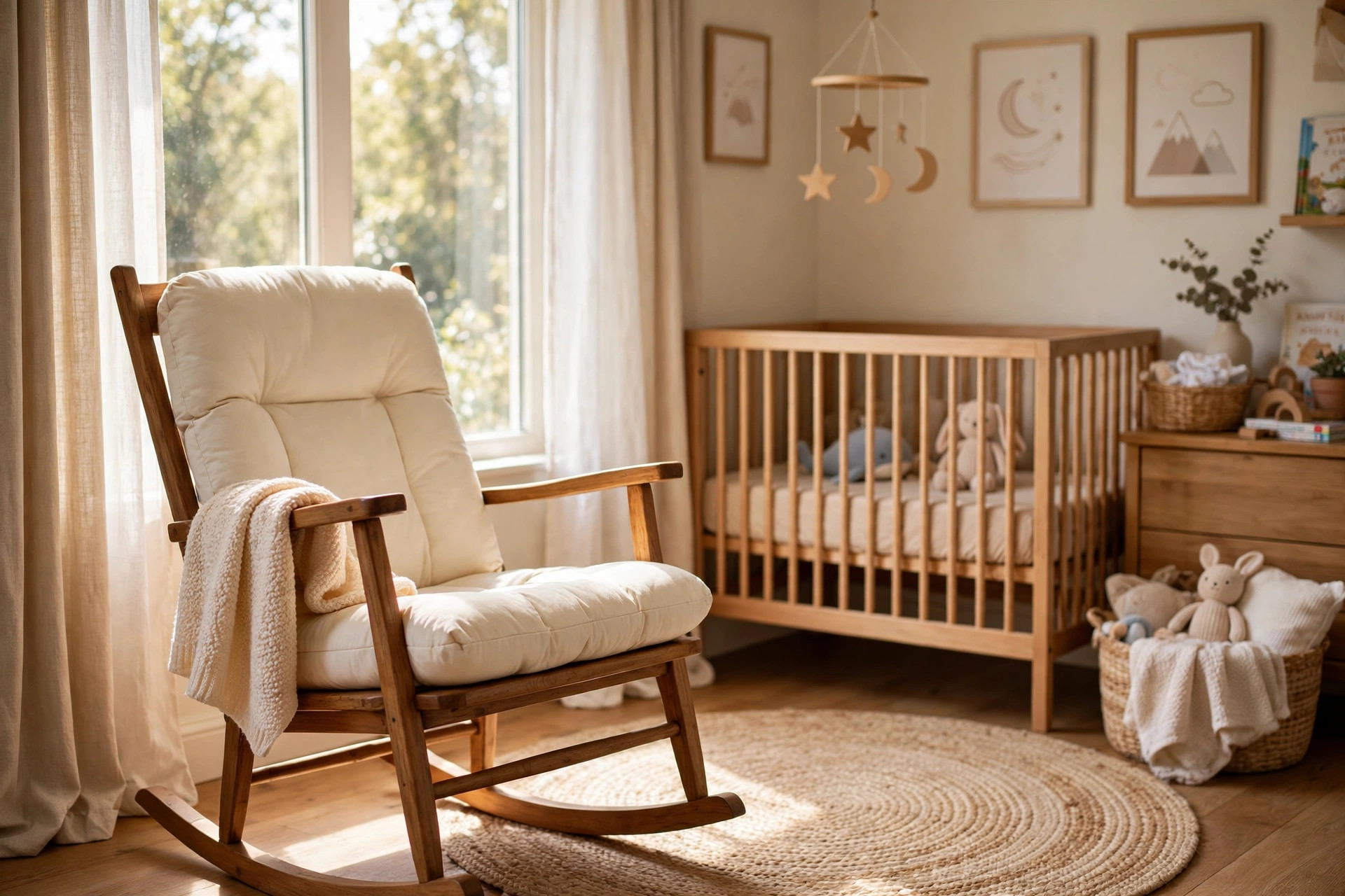 nursery glider replacement cushions for comfort: Replacement cushions on a nursery glider chair
