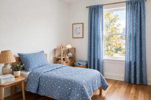 A Toddler Bedding Set with Curtains Matching: A Calm Room for Your Little One