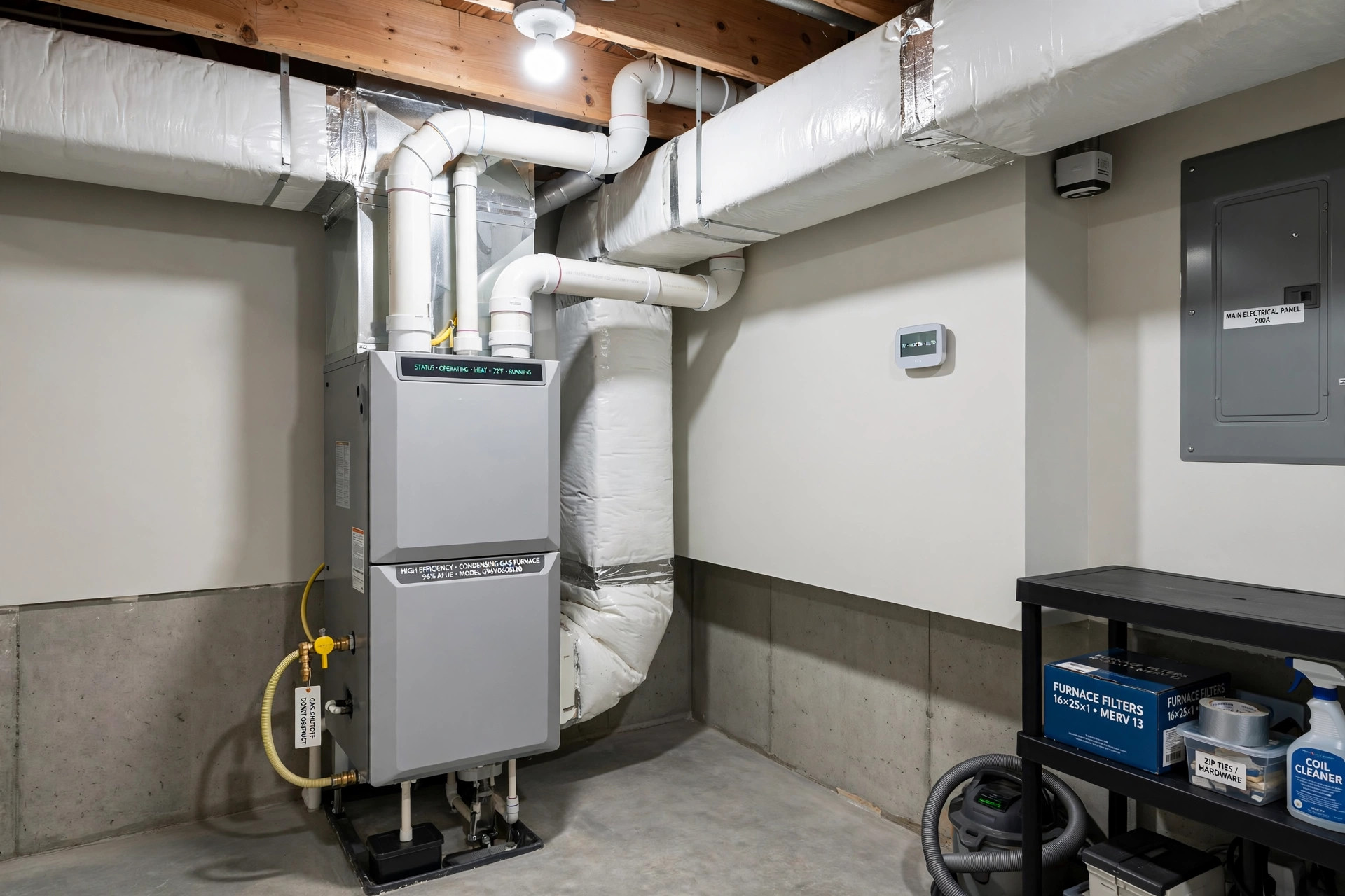 A clean furnace room fitting a how to choose HVAC contractor USA guide