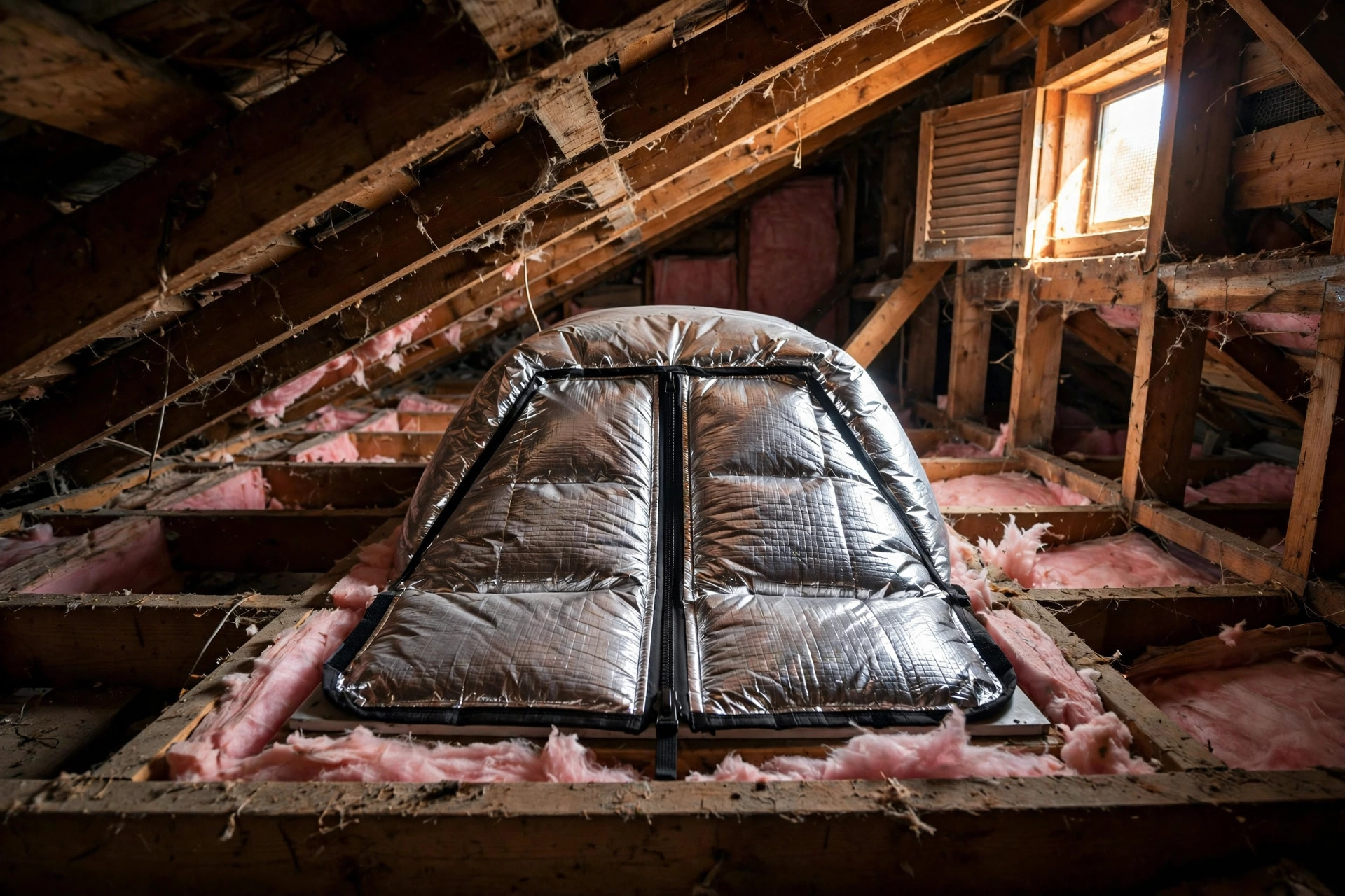 attic stairs insulation cover reviews usa: attic stairs insulation cover installed in an American home