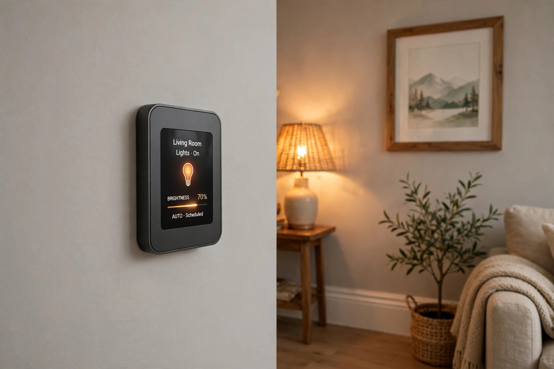 best smart light switch no neutral usa: Smart light switch no neutral wire installed on a wall