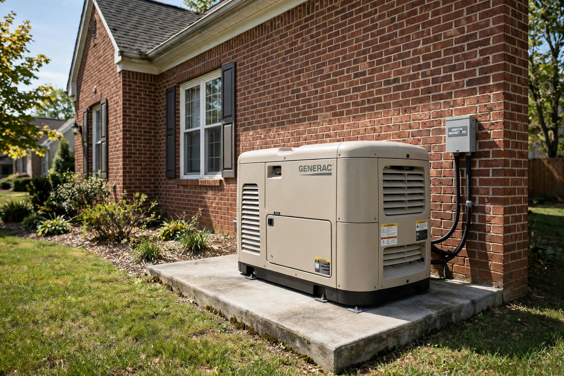 Generac vs Kohler generator comparison USA: standby generator beside an American home