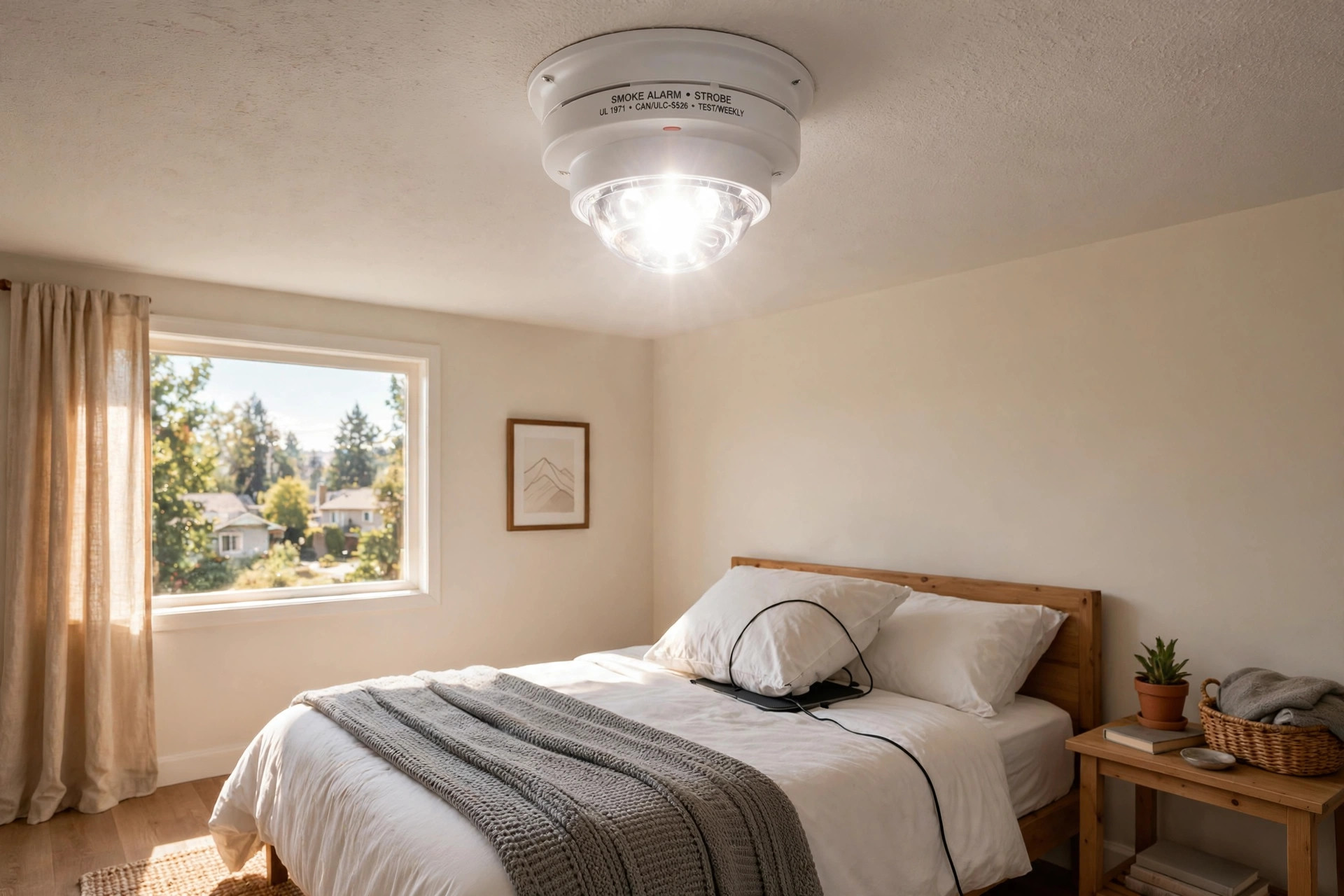 Best strobe smoke alarm for deaf reviews USA, wall mounted