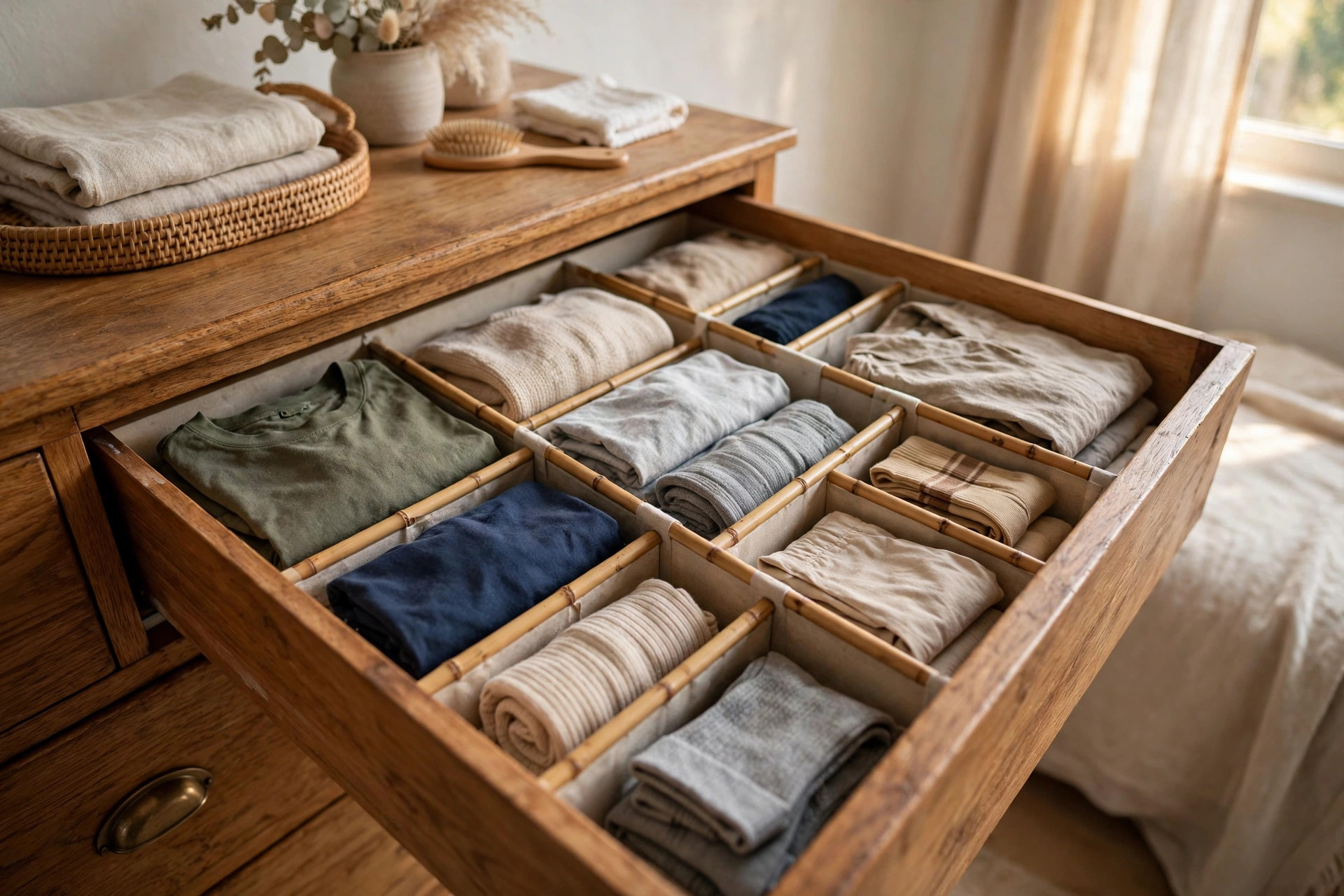 Organized dresser drawer with budget friendly dresser drawer dividers for sale